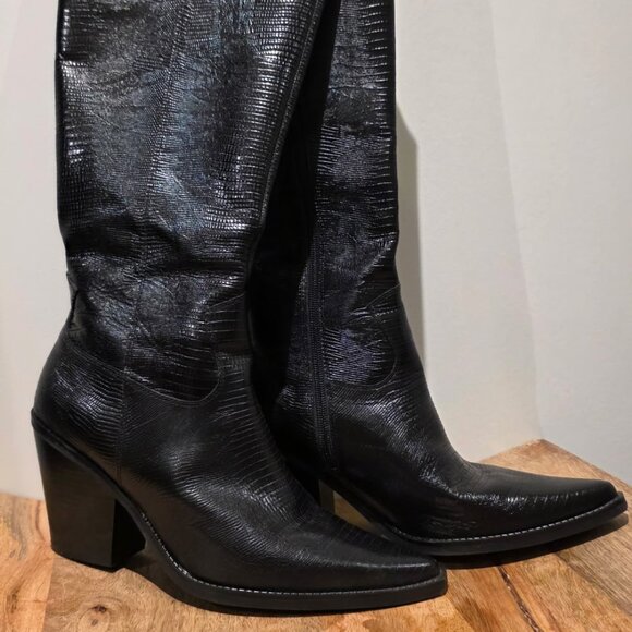 Aldo Knee Length Cowboy Boots - Picture 3 of 6